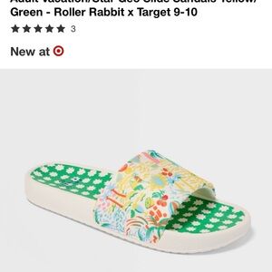 Roller Rabbit x Target Tropical Geo Print Slide Sandals - Green Multicolor